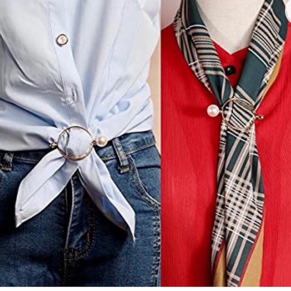 (3PCS $18) Simple classic round pearls Scarf ring. - Picture 5 of 13